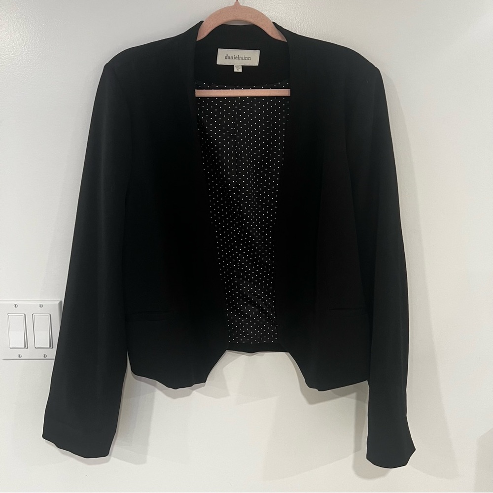 Daniel Rainn Black Blazer with Polka Dot Lining Women’s Sz XL